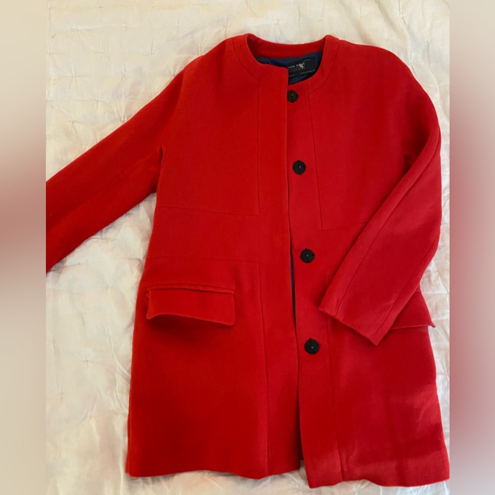 Zara Basic Small Red Coat - image 1